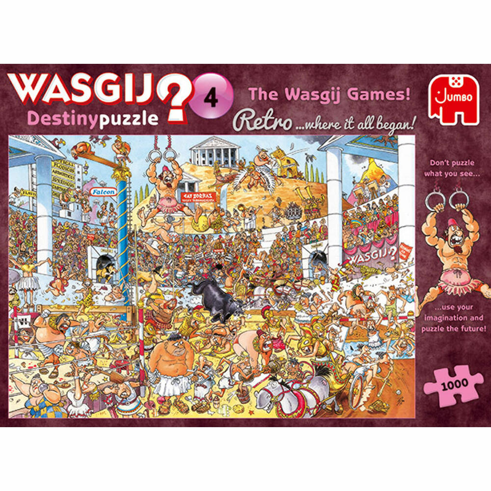 Jumbo Spiele Wasgij Retro Destiny 4 - Die Wasgij-Spiele!, Puzzle, Erwachsenenpuzzle, Puzzlespiel, 1000 Teile, 19178