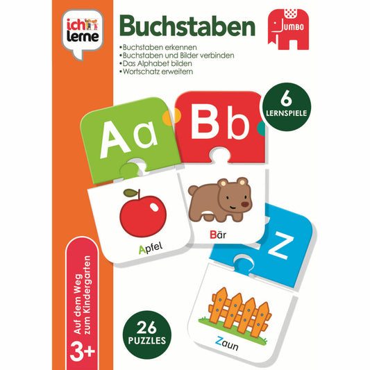 Jumbo Spiele ich lerne Buchstaben, Lernspiel, Kinderspiel, Alphabet, Puzzle, Legespiel, 19548