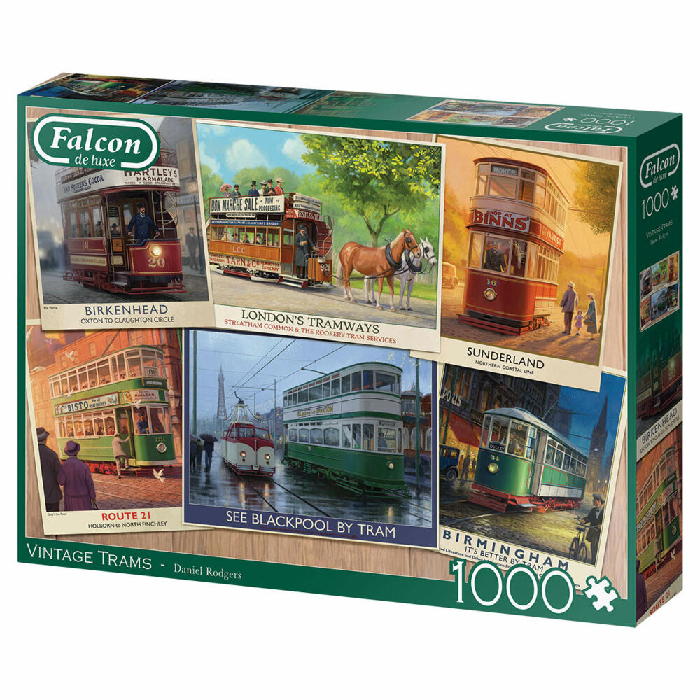 Jumbo Spiele Falcon Vintage Trams, Puzzle, Erwachsenenpuzzle, Puzzlespiel, 1000 Teile, 11367