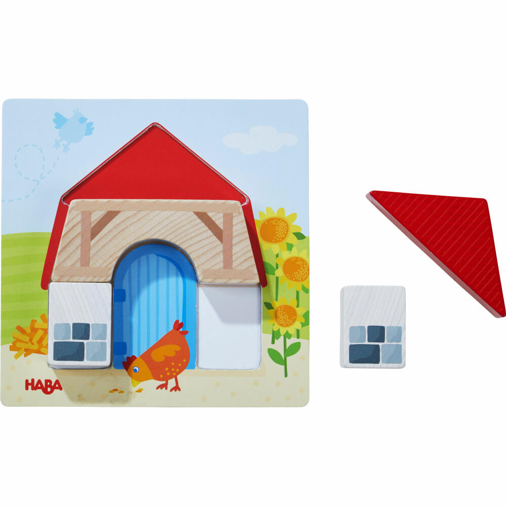 HABA Zuordnungsspiel Bauernhof, Legespiel, Kinderpuzzle, Puzzle, Kinder Spiel, ab 18 Monaten, 306488