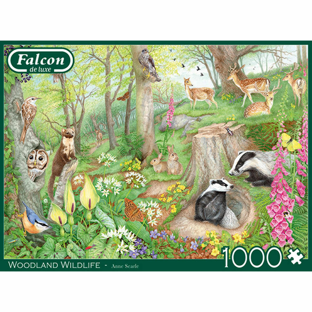 Jumbo Spiele Falcon Woodland Wildlife, Puzzle, Erwachsenenpuzzle, Puzzlespiel, 1000 Teile, 11322