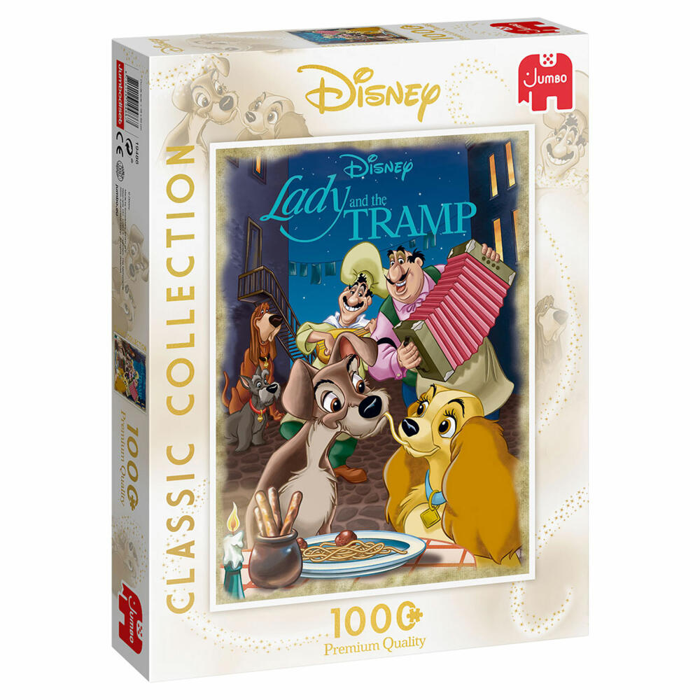 Jumbo Spiele Disney Classic Collection Susi & Strolch, Puzzle, Erwachsenenpuzzle, Puzzlespiel, 1000 Teile, 19486