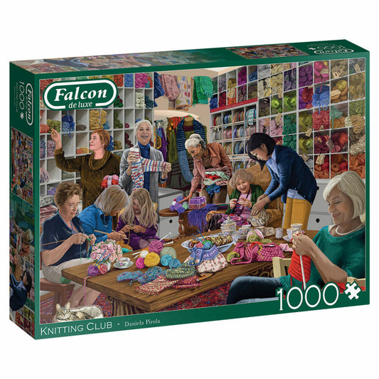 Jumbo Spiele Falcon Knitting Club, Puzzle, Erwachsenenpuzzle, Puzzlespiel, 1000 Teile, 11369