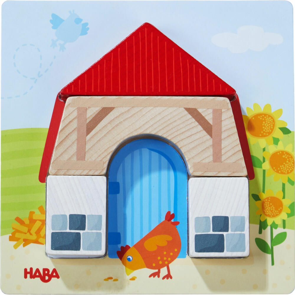 HABA Zuordnungsspiel Bauernhof, Legespiel, Kinderpuzzle, Puzzle, Kinder Spiel, ab 18 Monaten, 306488