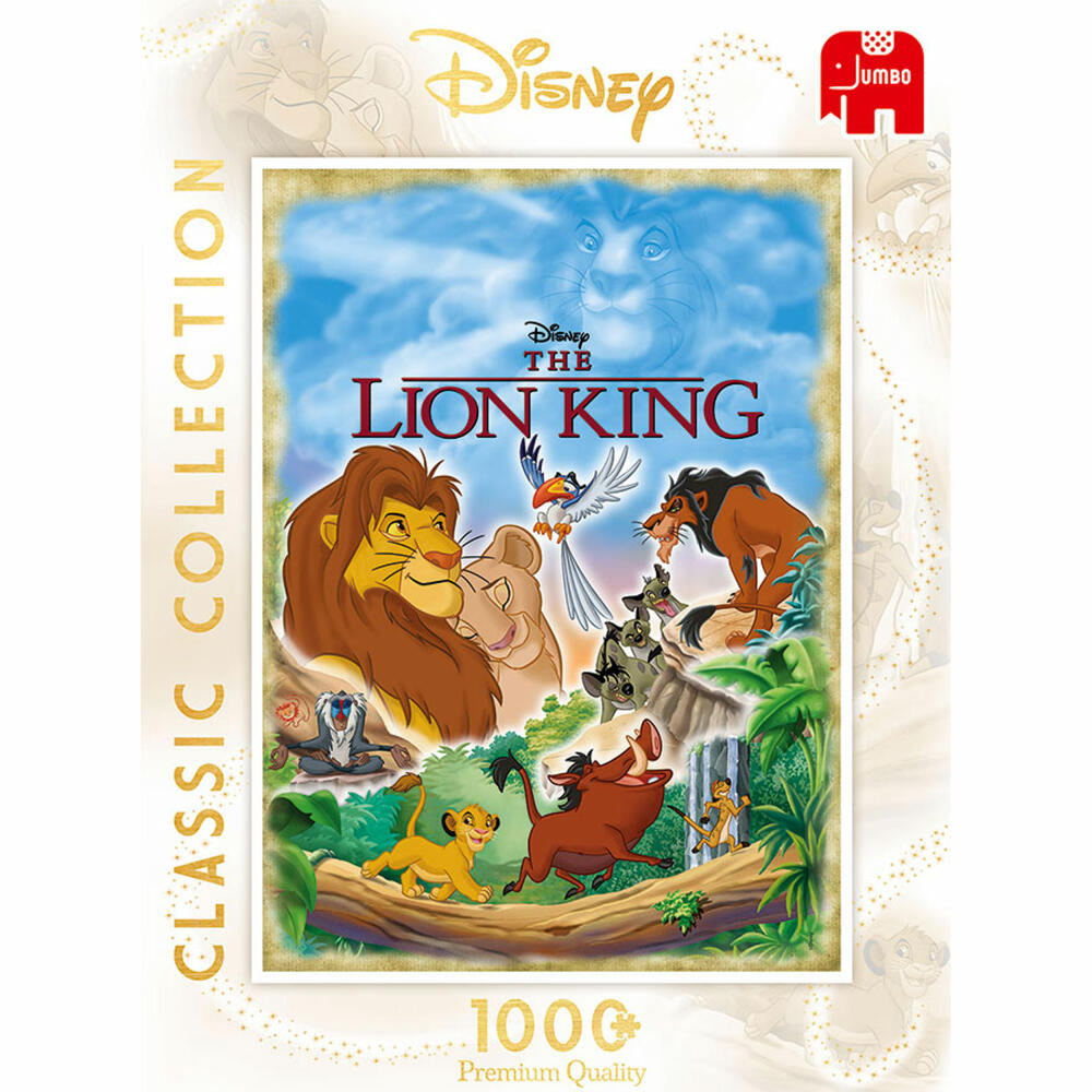 Jumbo Spiele Disney Classic Collection König der Löwen, Puzzle, Erwachsenenpuzzle, Puzzlespiel, 1000 Teile, 18823