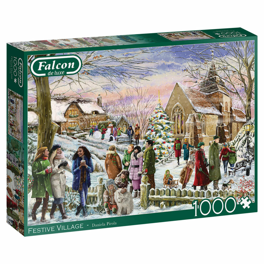 Jumbo Spiele Falcon Festive Village, Puzzle, Erwachsenenpuzzle, Puzzlespiel, 1000 Teile, 11352