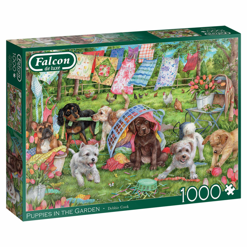 Jumbo Spiele Falcon Puppies in the Garden, Puzzle, Erwachsenenpuzzle, Puzzlespiel, 1000 Teile, 11390