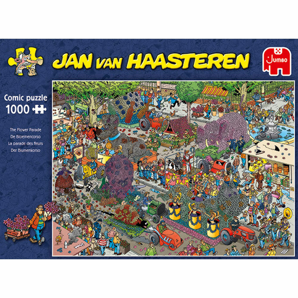 Jumbo Spiele Jan van Haasteren - Blumenparade, Puzzle, Erwachsenenpuzzle, Puzzlespiel, 1000 Teile, 19071