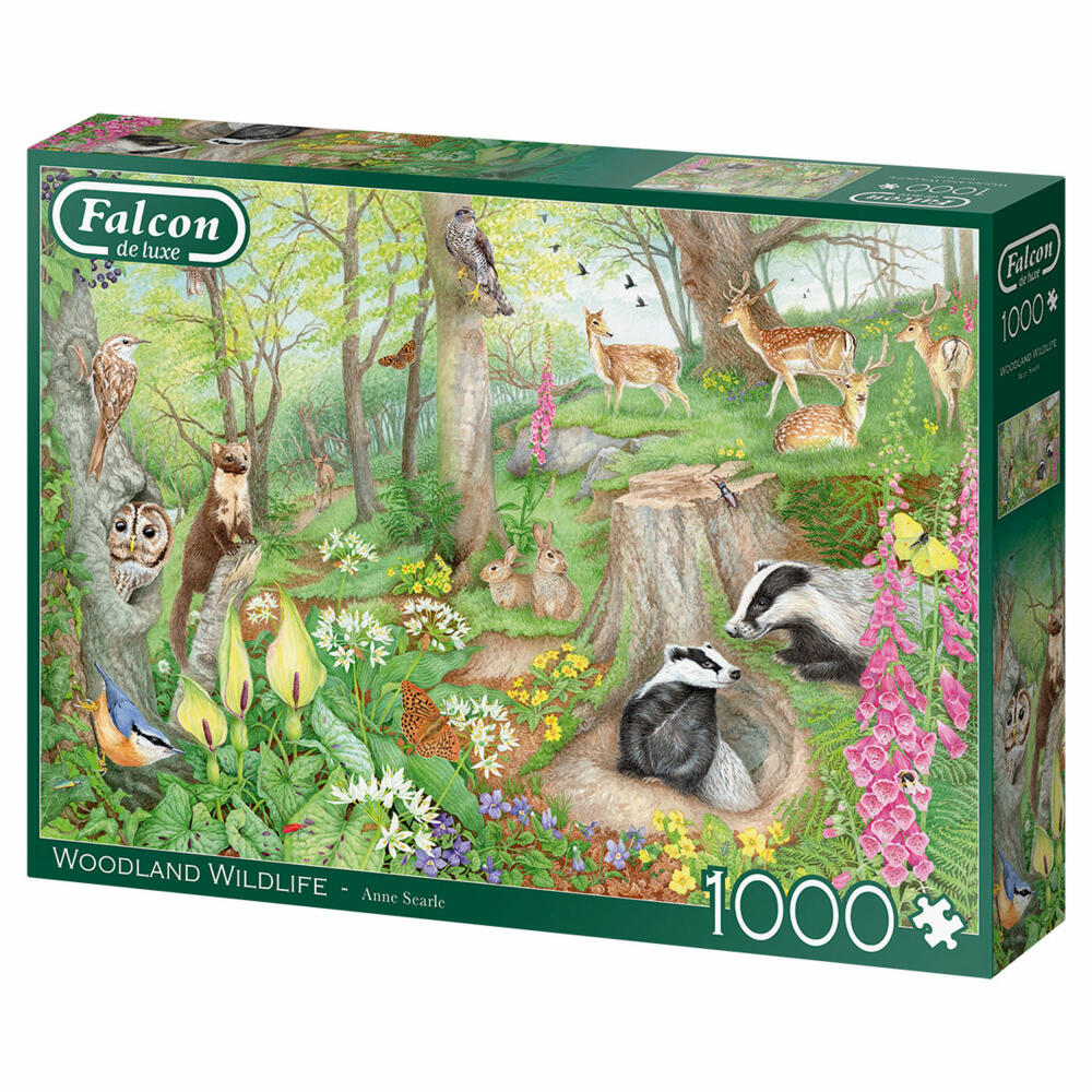 Jumbo Spiele Falcon Woodland Wildlife, Puzzle, Erwachsenenpuzzle, Puzzlespiel, 1000 Teile, 11322