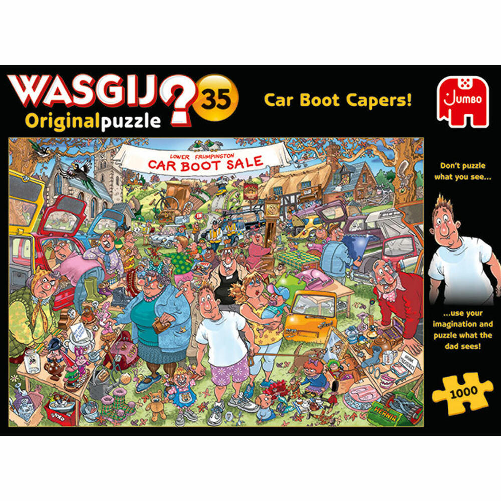 Jumbo Spiele Wasgij Original 35 - Flohmarkt-Chaos!, Puzzle, Erwachsenenpuzzle, Puzzlespiel, 1000 Teile, 19184