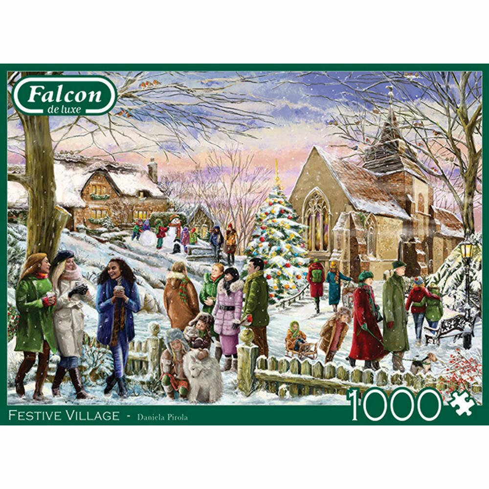 Jumbo Spiele Falcon Festive Village, Puzzle, Erwachsenenpuzzle, Puzzlespiel, 1000 Teile, 11352