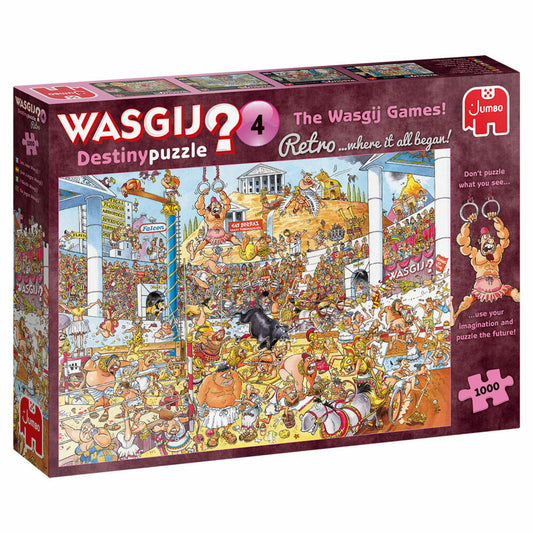 Jumbo Spiele Wasgij Retro Destiny 4 - Die Wasgij-Spiele!, Puzzle, Erwachsenenpuzzle, Puzzlespiel, 1000 Teile, 19178