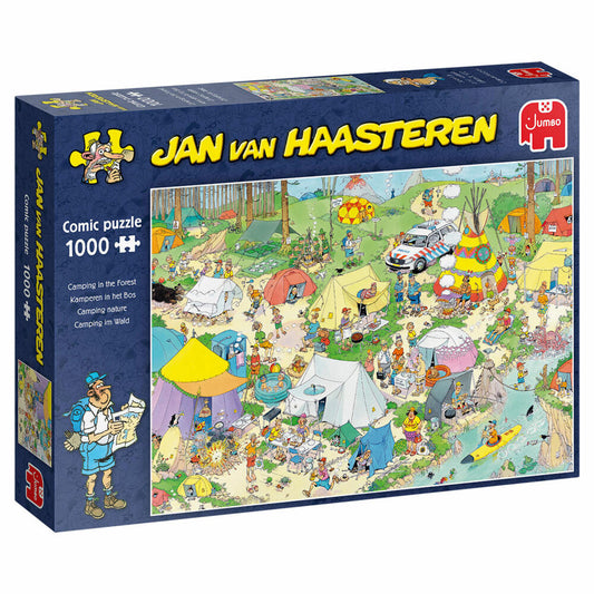 Jumbo Spiele Jan van Haasteren - Camping im Wald, Puzzle, Erwachsenenpuzzle, Puzzlespiel, 1000 Teile, 19086