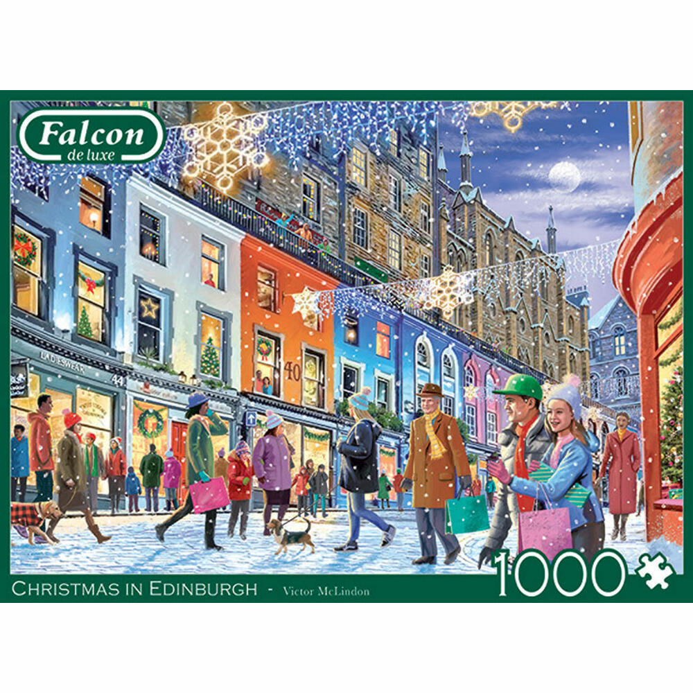 Jumbo Spiele Falcon Christmas in Edinburgh, Puzzle, Erwachsenenpuzzle, Puzzlespiel, 1000 Teile, 11353