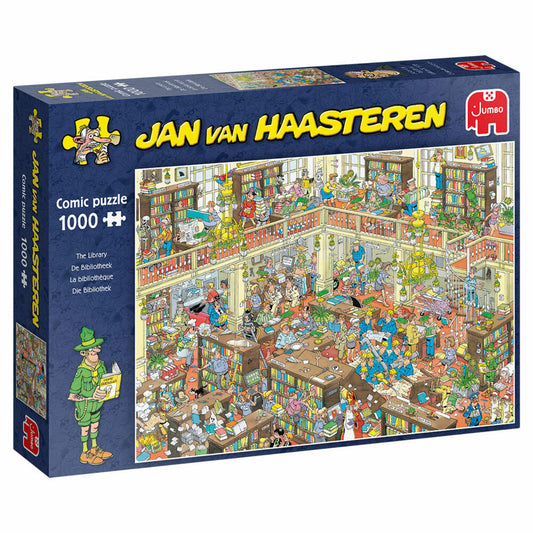 Jumbo Spiele Jan van Haasteren - Bibliothek, Puzzle, Erwachsenenpuzzle, Puzzlespiel, 1000 Teile, 19092