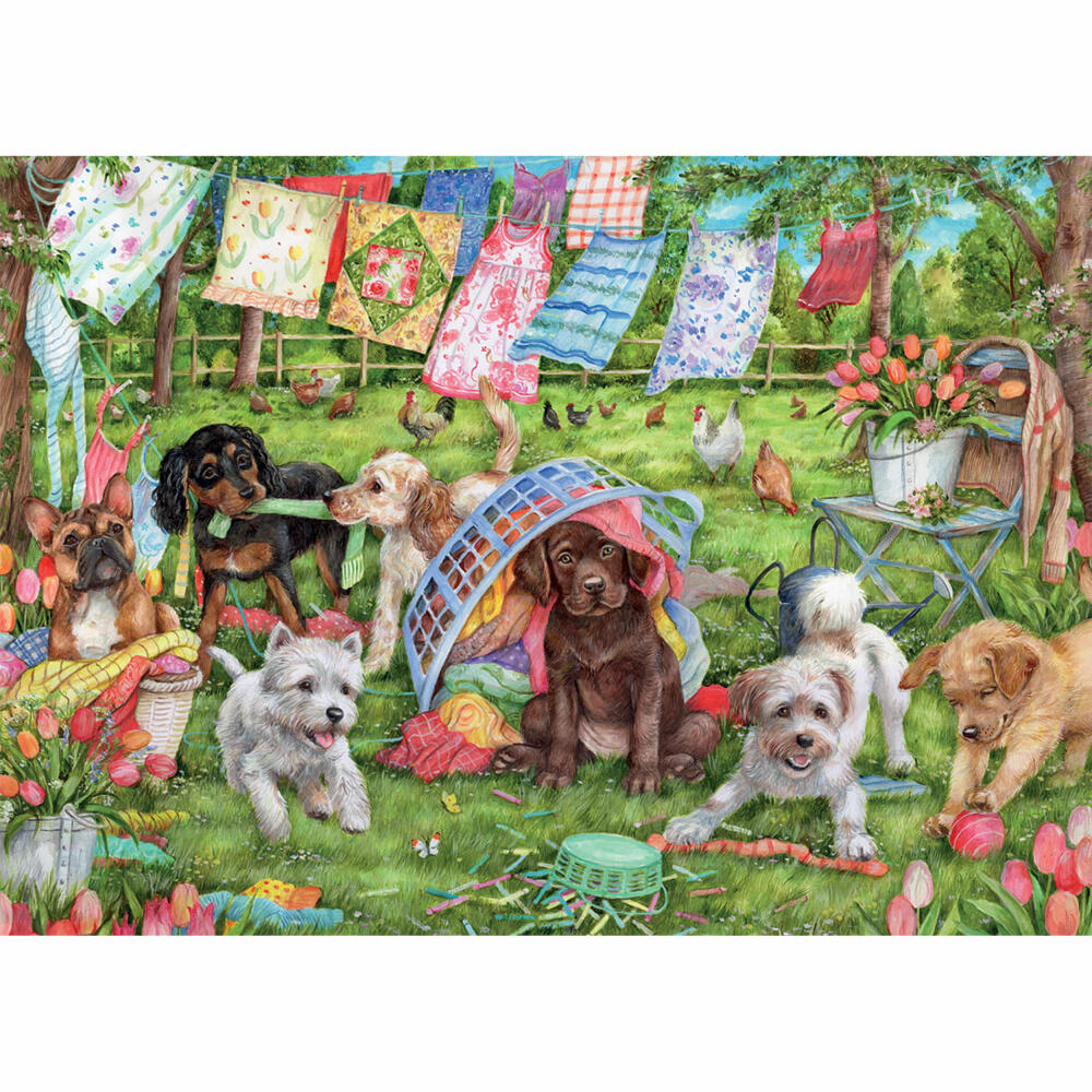 Jumbo Spiele Falcon Puppies in the Garden, Puzzle, Erwachsenenpuzzle, Puzzlespiel, 1000 Teile, 11390