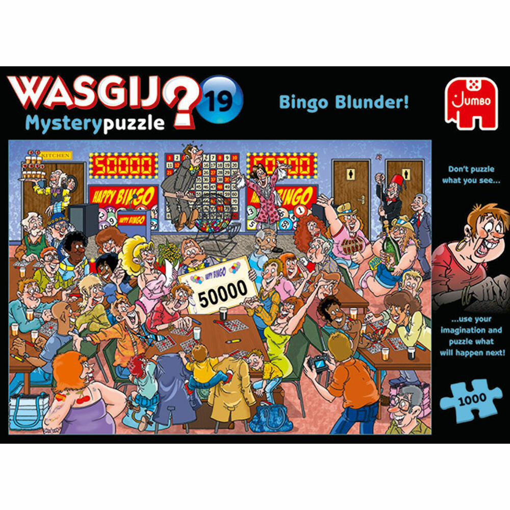 Jumbo Spiele Wasgij Mystery 19 Bingo-Betrug!, Puzzle, Mysterypuzzle, Rätsel, 1000 Teile, 19182