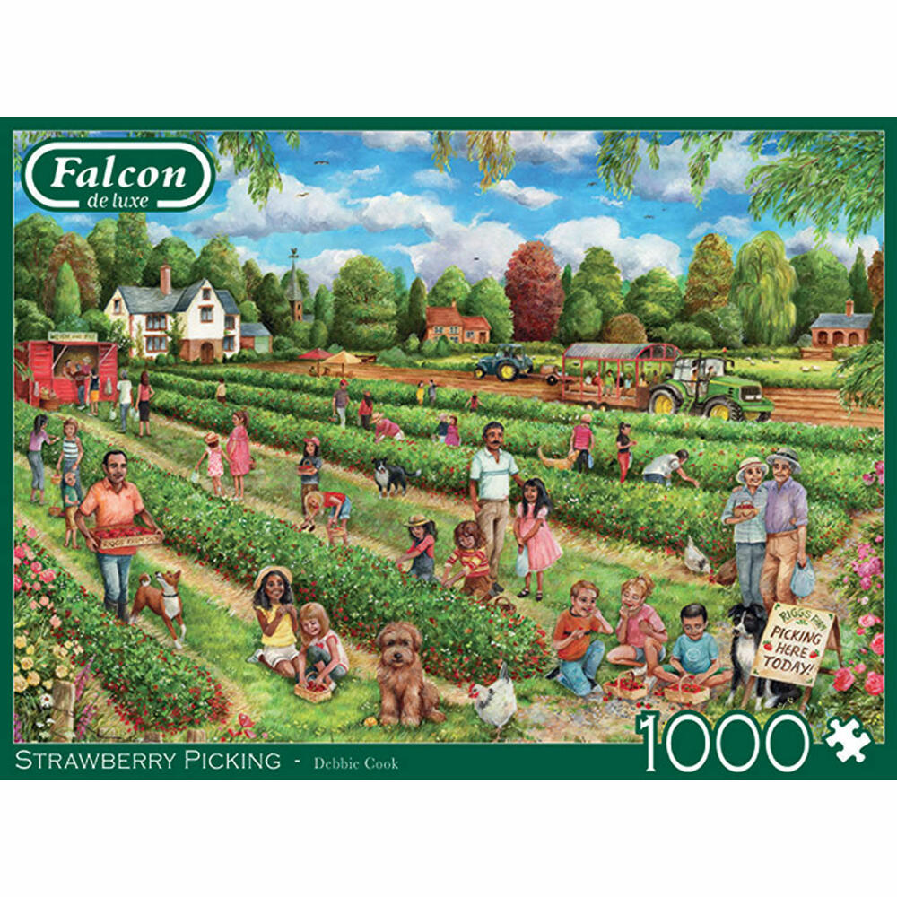 Jumbo Spiele Falcon Strawberry Picking, Puzzle, Erwachsenenpuzzle, Puzzlespiel, 1000 Teile, 11340