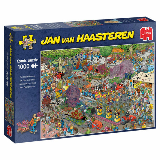 Jumbo Spiele Jan van Haasteren - Blumenparade, Puzzle, Erwachsenenpuzzle, Puzzlespiel, 1000 Teile, 19071