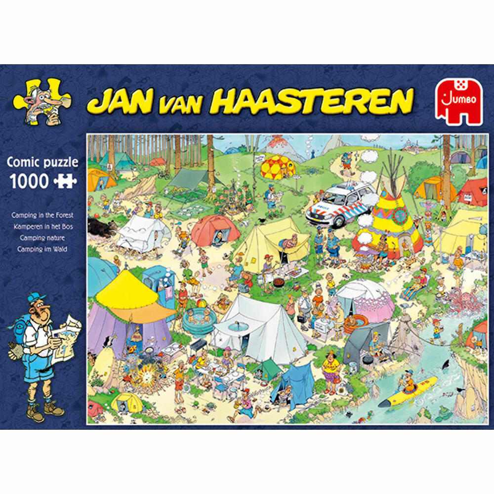 Jumbo Spiele Jan van Haasteren - Camping im Wald, Puzzle, Erwachsenenpuzzle, Puzzlespiel, 1000 Teile, 19086