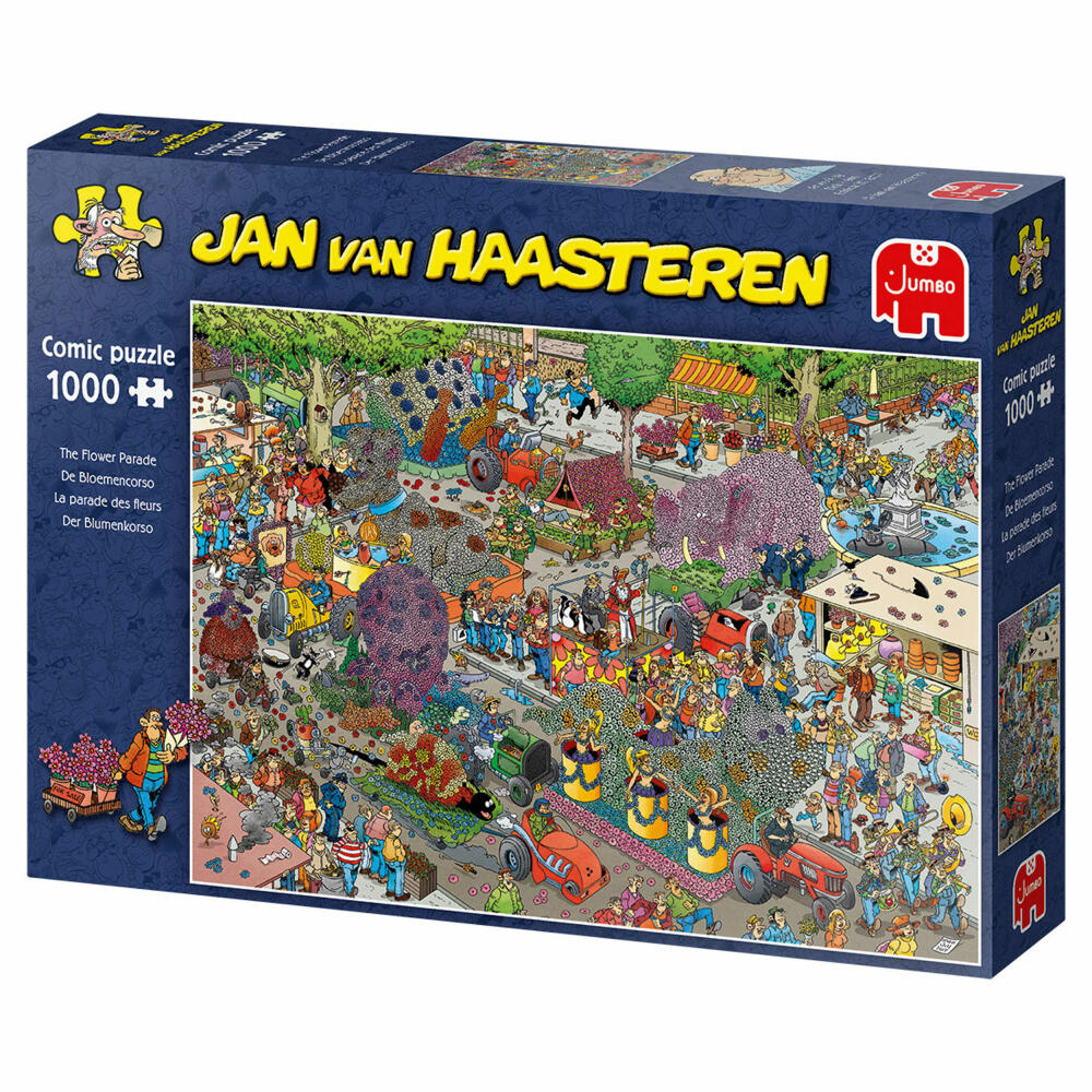 Jumbo Spiele Jan van Haasteren - Blumenparade, Puzzle, Erwachsenenpuzzle, Puzzlespiel, 1000 Teile, 19071