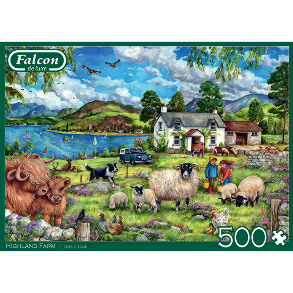 Jumbo Spiele Falcon Highland Farm, Puzzle, Erwachsenenpuzzle, Puzzlespiel, 500 Teile, 11332