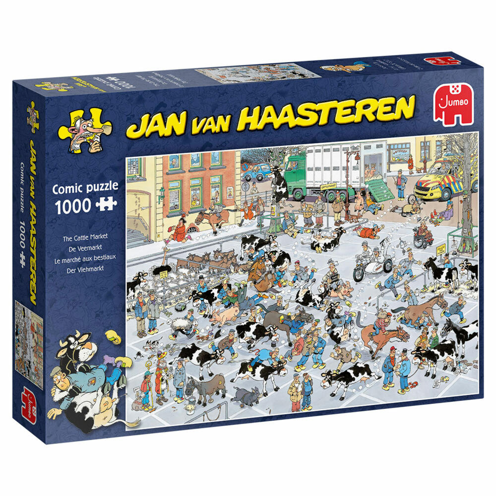 Jumbo Spiele Jan van Haasteren - Vieh-Markt, Puzzle, Erwachsenenpuzzle, Puzzlespiel, 1000 Teile, 19075