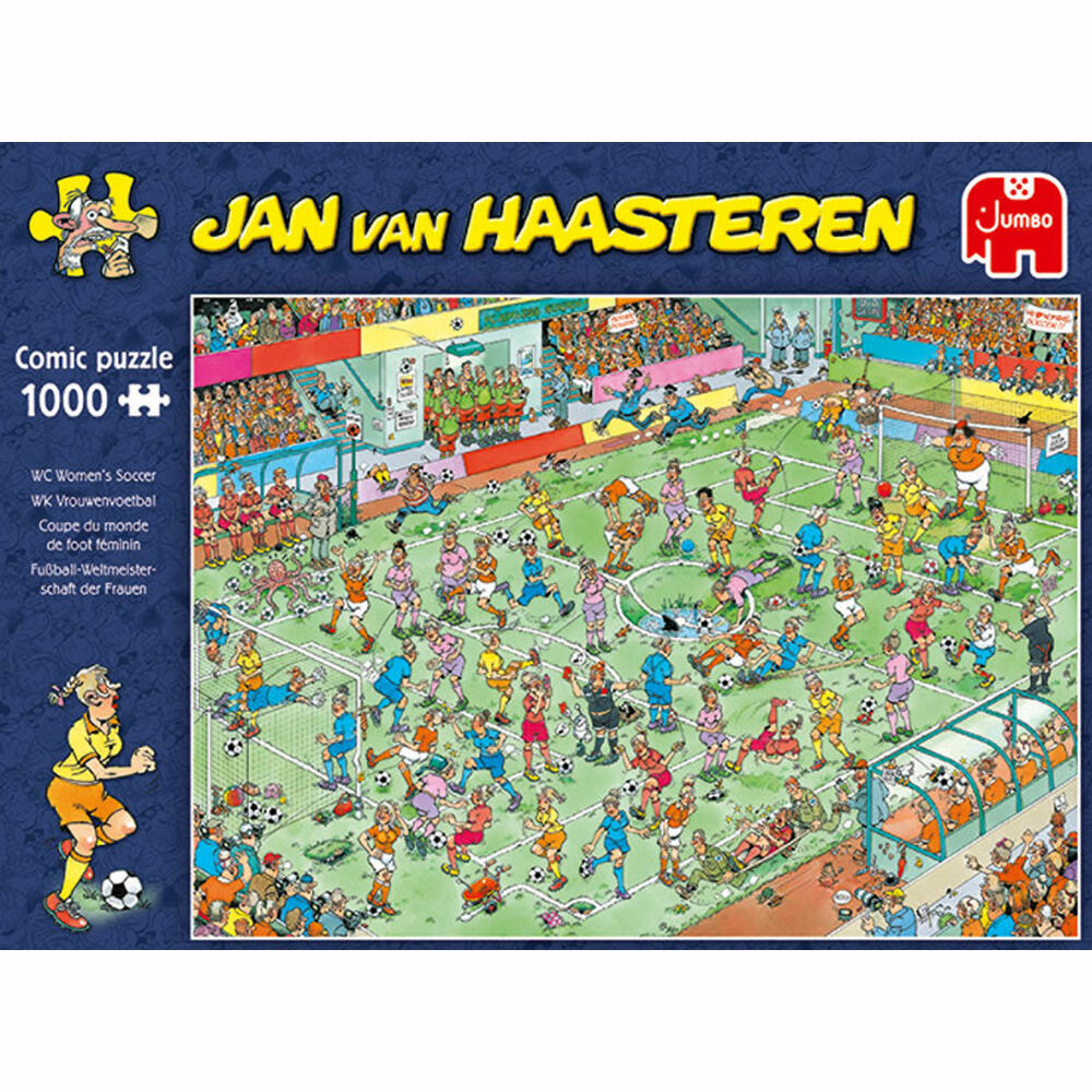 Jumbo Spiele Jan van Haasteren - WM Frauen Fußball, Puzzle, Erwachsenenpuzzle, Puzzlespiel, 1000 Teile, 19091