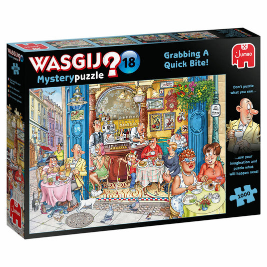 Jumbo Spiele Wasgij Mystery 18 - Greifen Sie zu!, Puzzle, Mysterypuzzle, Rätsel, 1000 Teile, 19179