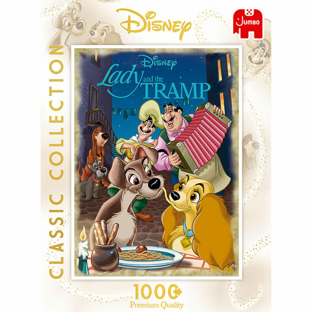 Jumbo Spiele Disney Classic Collection Susi & Strolch, Puzzle, Erwachsenenpuzzle, Puzzlespiel, 1000 Teile, 19486