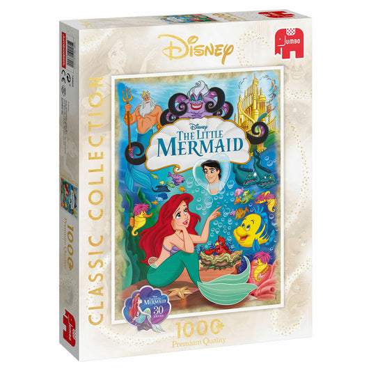 Jumbo Spiele Disney Classic Collection Die kleine Meerjungfrau, Puzzle, Erwachsenenpuzzle, Puzzlespiel, 1000 Teile, 18822