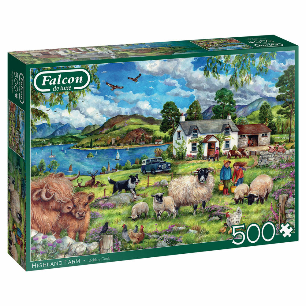 Jumbo Spiele Falcon Highland Farm, Puzzle, Erwachsenenpuzzle, Puzzlespiel, 500 Teile, 11332