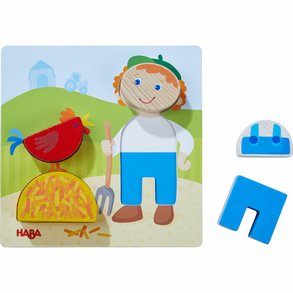 HABA Zuordnungsspiel Bauernhof, Legespiel, Kinderpuzzle, Puzzle, Kinder Spiel, ab 18 Monaten, 306488