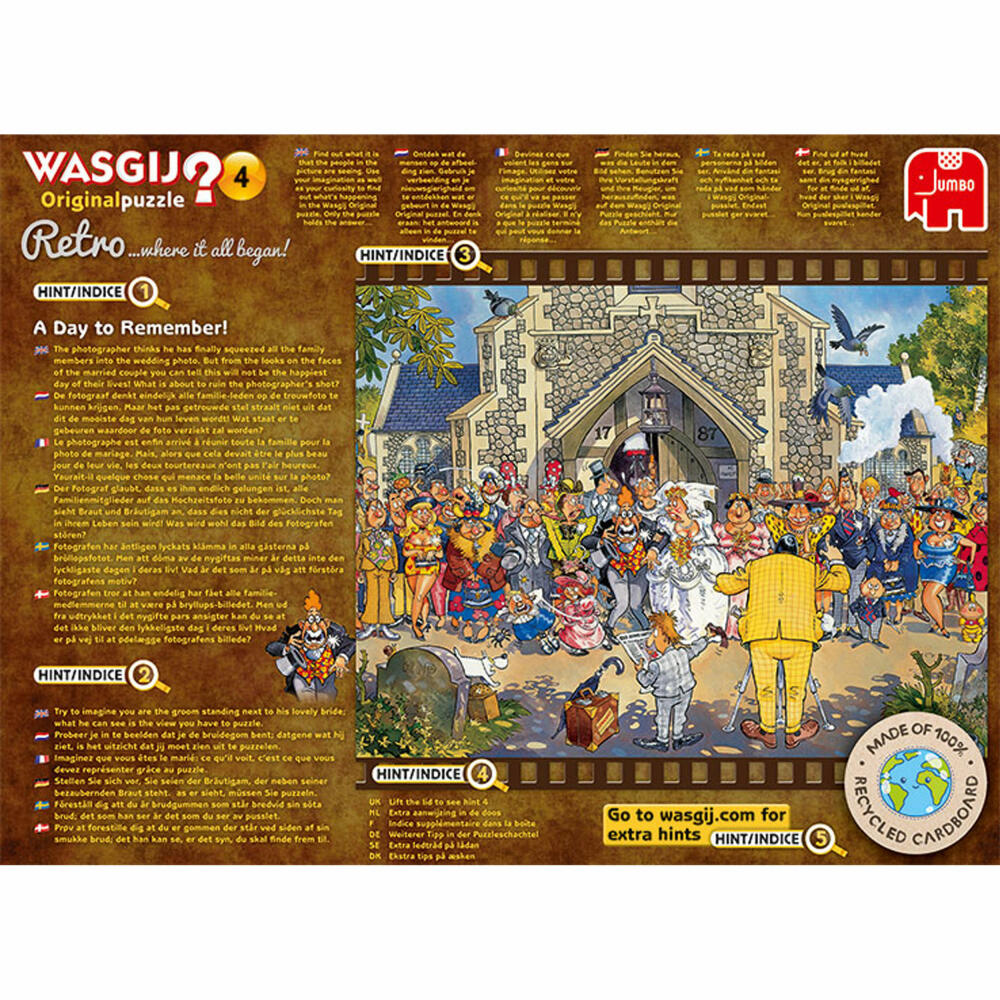 Jumbo Spiele Wasgij Retro Original 4 - Ein Tag zum Erinnern!, Puzzle, Erwachsenenpuzzle, Puzzlespiel, 1000 Teile, 19176