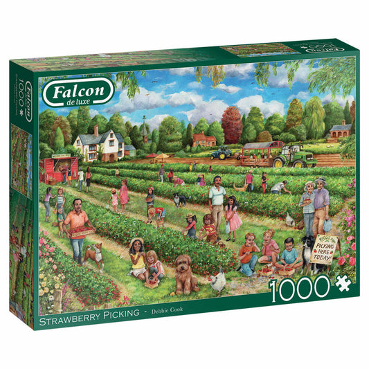 Jumbo Spiele Falcon Strawberry Picking, Puzzle, Erwachsenenpuzzle, Puzzlespiel, 1000 Teile, 11340