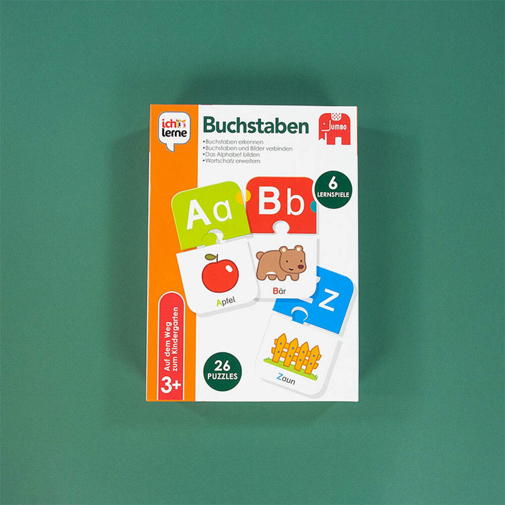 Jumbo Spiele ich lerne Buchstaben, Lernspiel, Kinderspiel, Alphabet, Puzzle, Legespiel, 19548