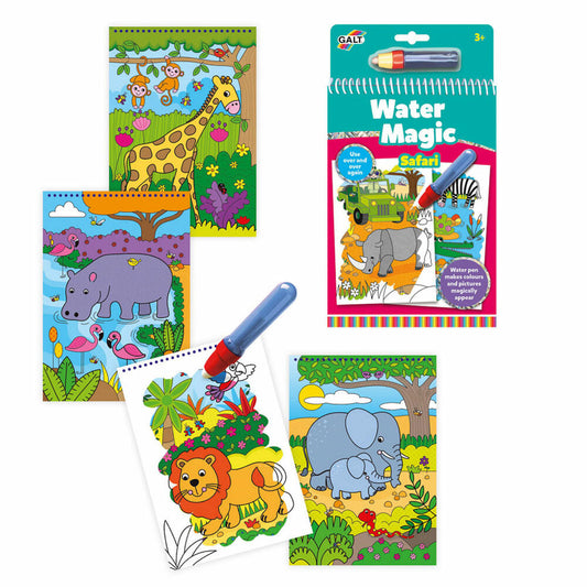 Jumbo Spiele GALT Water Magic Safari, Malbuch, Malen mit Wasser, Wasserstift, ab 3 Jahre, 1004927