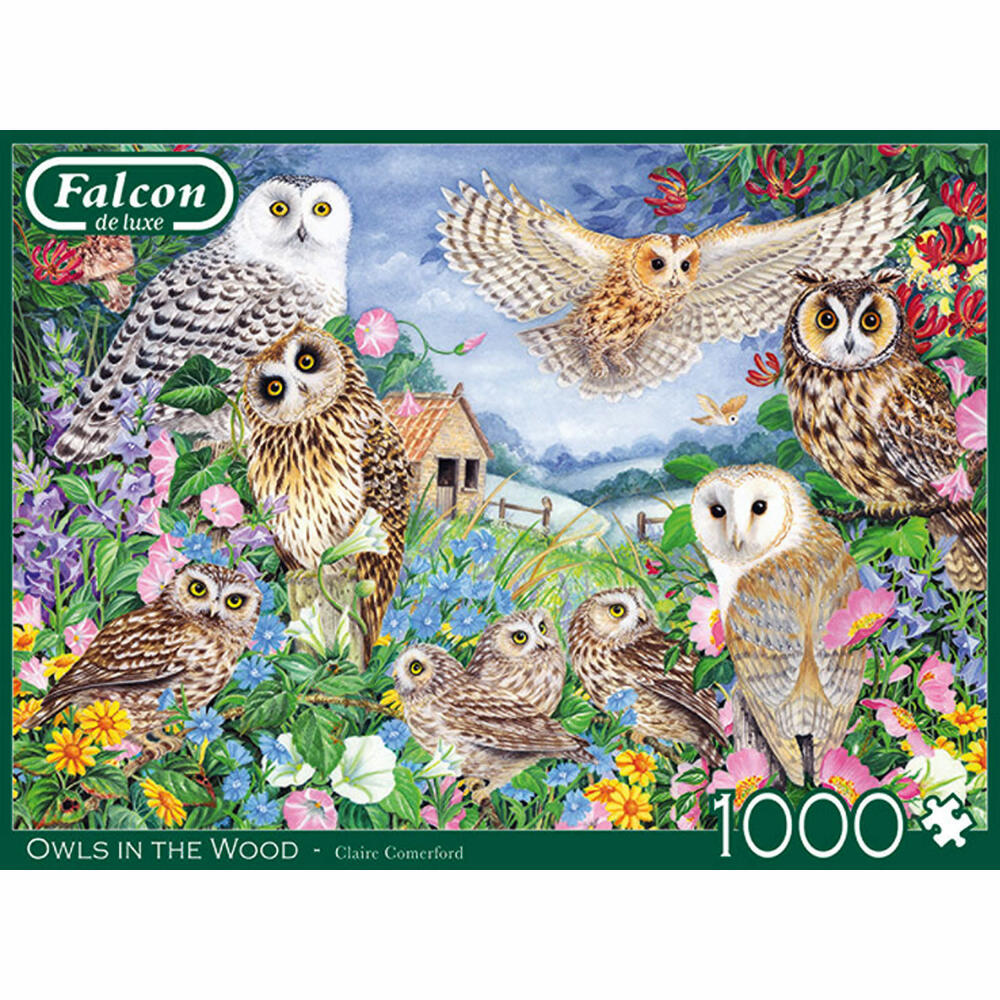 Jumbo Spiele Falcon Owls in the Wood, Puzzle, Erwachsenenpuzzle, Puzzlespiel, 1000 Teile, 11286