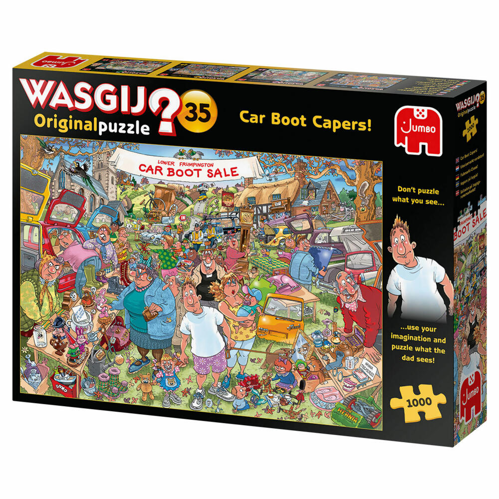 Jumbo Spiele Wasgij Original 35 - Flohmarkt-Chaos!, Puzzle, Erwachsenenpuzzle, Puzzlespiel, 1000 Teile, 19184