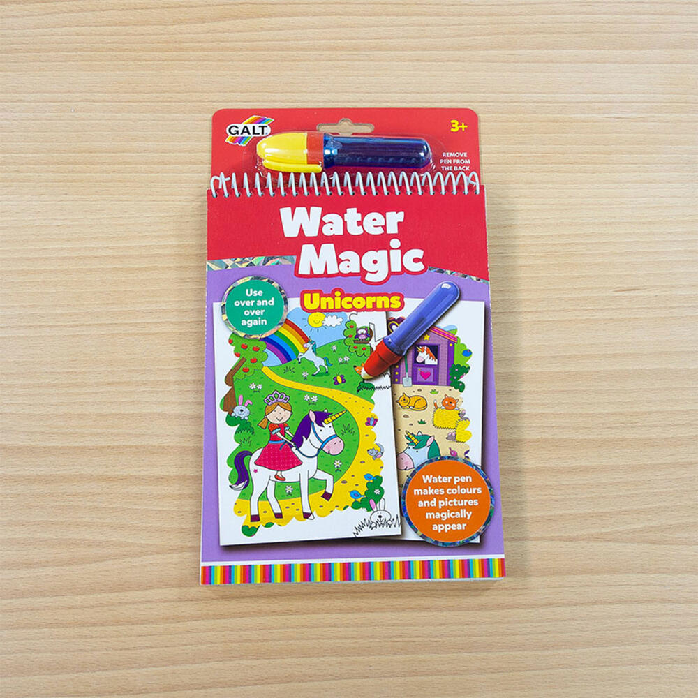 Jumbo Spiele GALT Water Magic Einhörner, Malbuch, Malen mit Wasser, Wasserstift, ab 3 Jahre, 1005152
