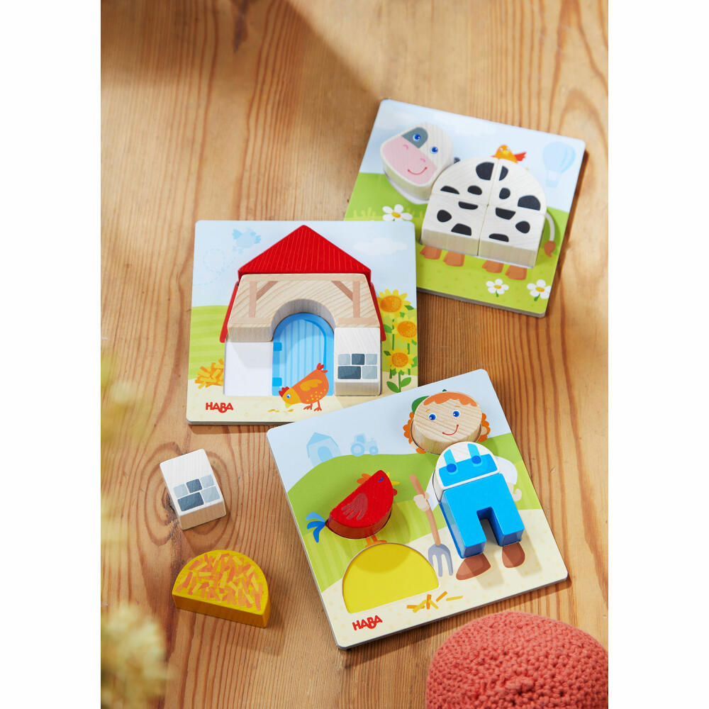 HABA Zuordnungsspiel Bauernhof, Legespiel, Kinderpuzzle, Puzzle, Kinder Spiel, ab 18 Monaten, 306488