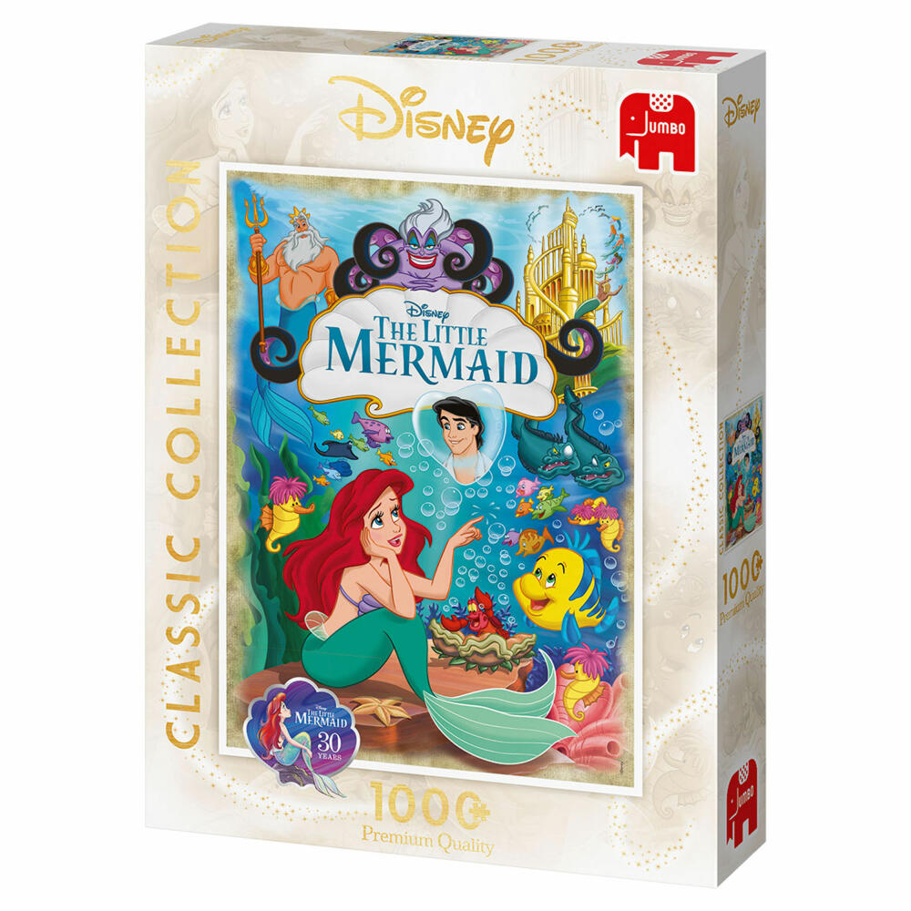 Jumbo Spiele Disney Classic Collection Die kleine Meerjungfrau, Puzzle, Erwachsenenpuzzle, Puzzlespiel, 1000 Teile, 18822