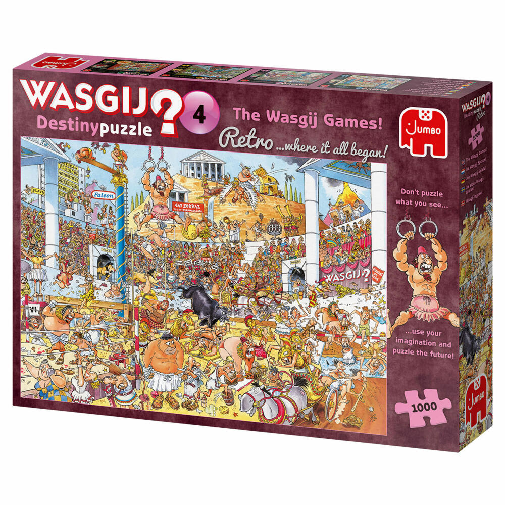 Jumbo Spiele Wasgij Retro Destiny 4 - Die Wasgij-Spiele!, Puzzle, Erwachsenenpuzzle, Puzzlespiel, 1000 Teile, 19178