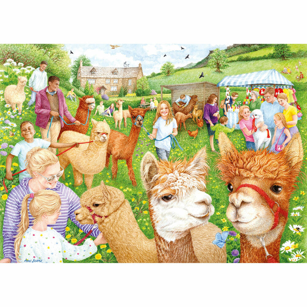 Jumbo Spiele Falcon The Alpaca Farm, Puzzle, Erwachsenenpuzzle, Puzzlespiel, 1000 Teile, 11374