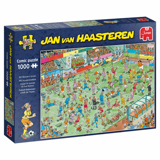 Jumbo Spiele Jan van Haasteren - WM Frauen Fußball, Puzzle, Erwachsenenpuzzle, Puzzlespiel, 1000 Teile, 19091