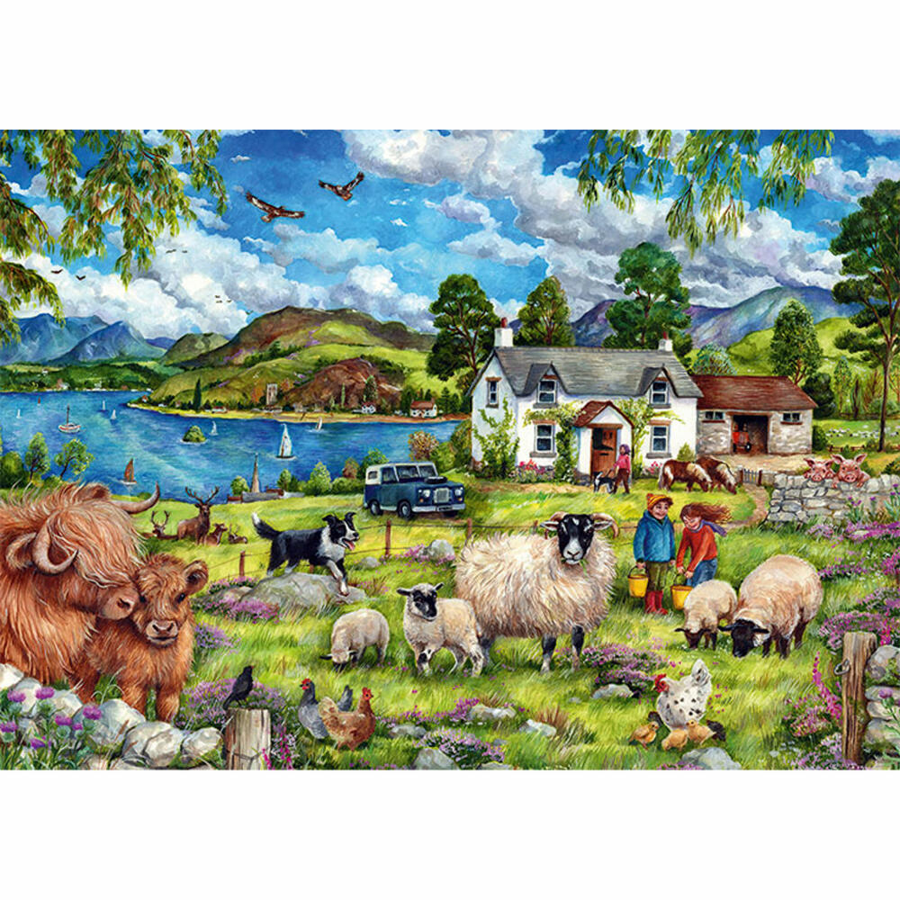 Jumbo Spiele Falcon Highland Farm, Puzzle, Erwachsenenpuzzle, Puzzlespiel, 500 Teile, 11332