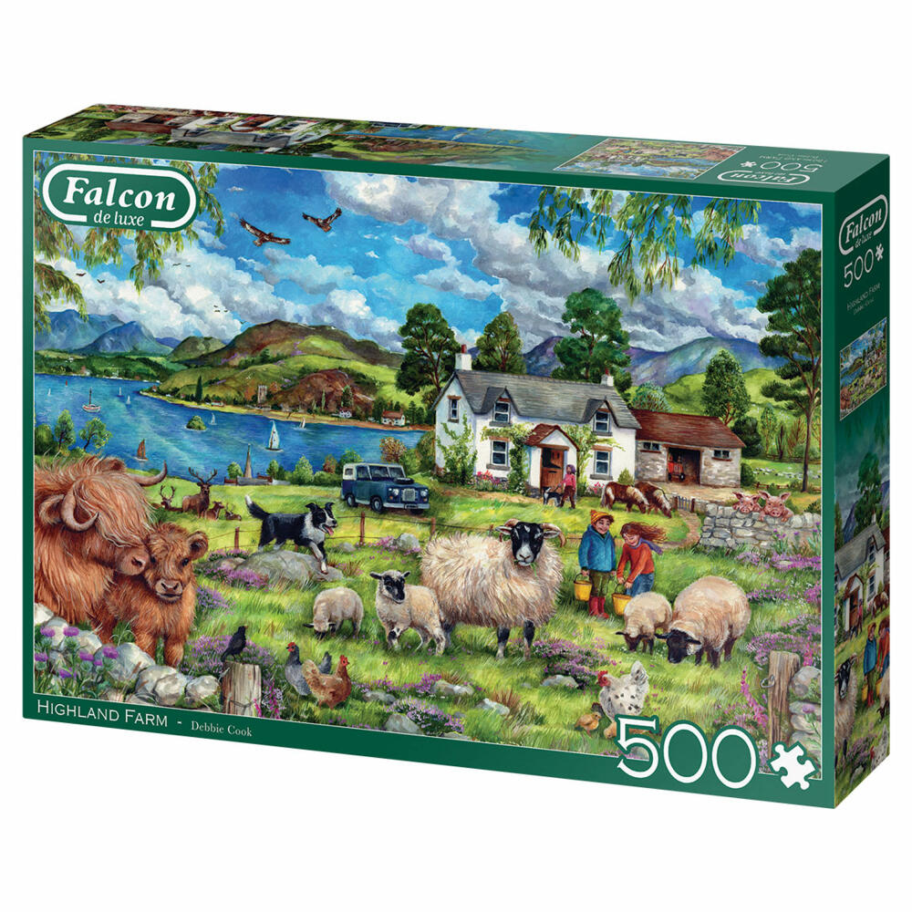 Jumbo Spiele Falcon Highland Farm, Puzzle, Erwachsenenpuzzle, Puzzlespiel, 500 Teile, 11332