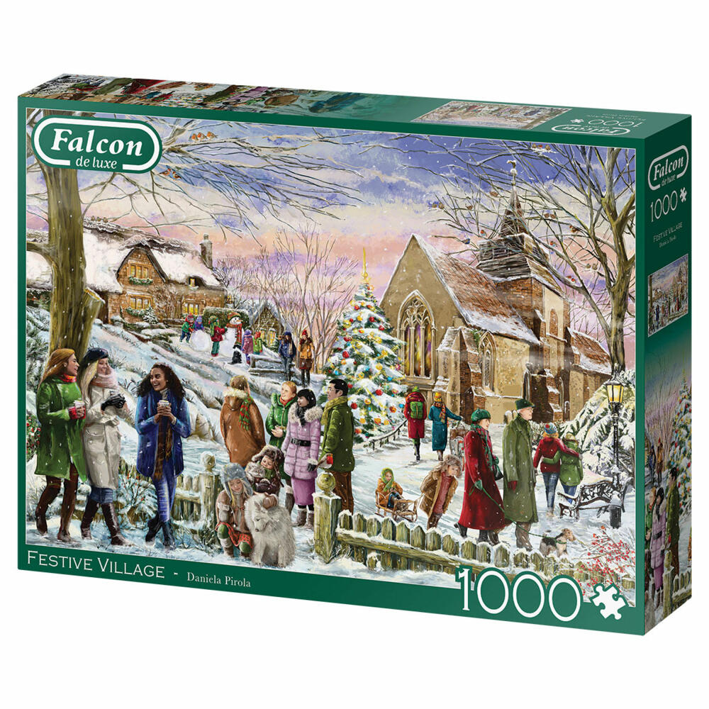 Jumbo Spiele Falcon Festive Village, Puzzle, Erwachsenenpuzzle, Puzzlespiel, 1000 Teile, 11352