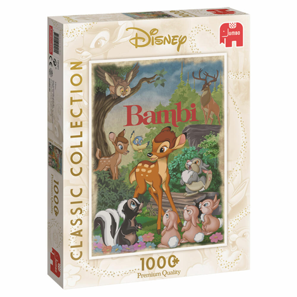 Jumbo Spiele Disney Classic Collection Bambi, Puzzle, Erwachsenenpuzzle, Puzzlespiel, 1000 Teile, 19491