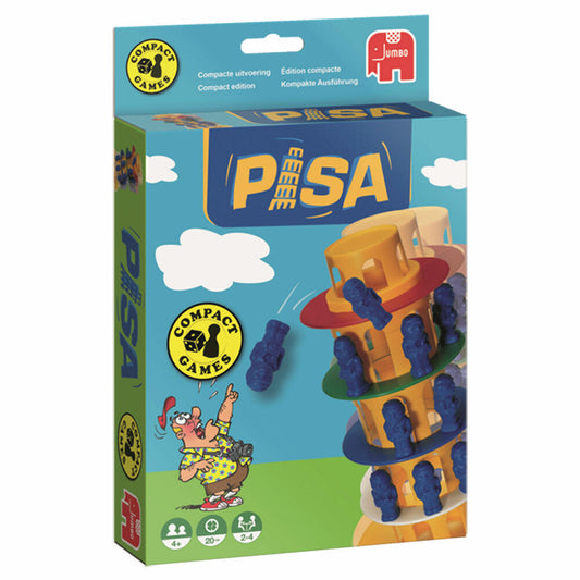 Jumbo Spiele Pisa Kompaktspiel, Reisespiel, Geschicklichkeitsspiel, Kinderspiel, Familienspiel, ab 4 Jahre, 12679